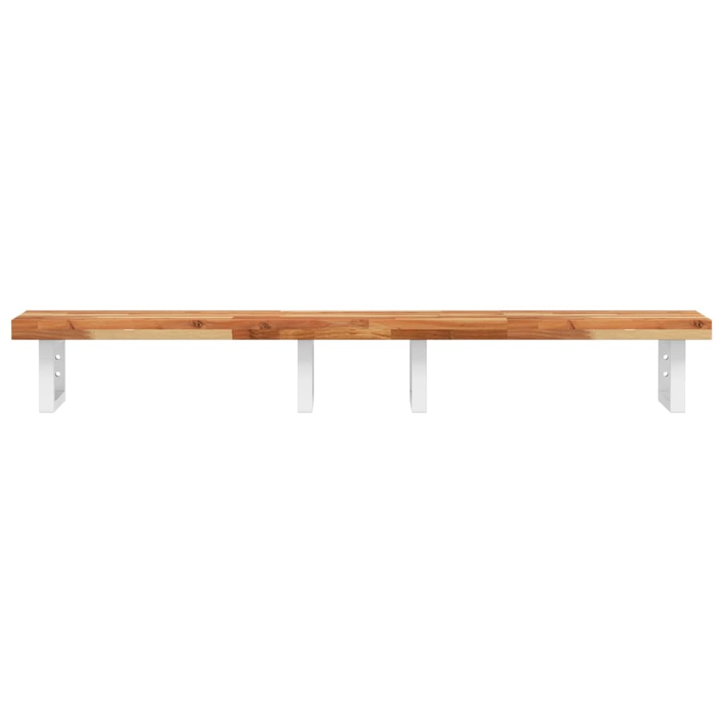 vidaXL Basin Shelf Wall Mounted Steel and Solid Wood Acacia