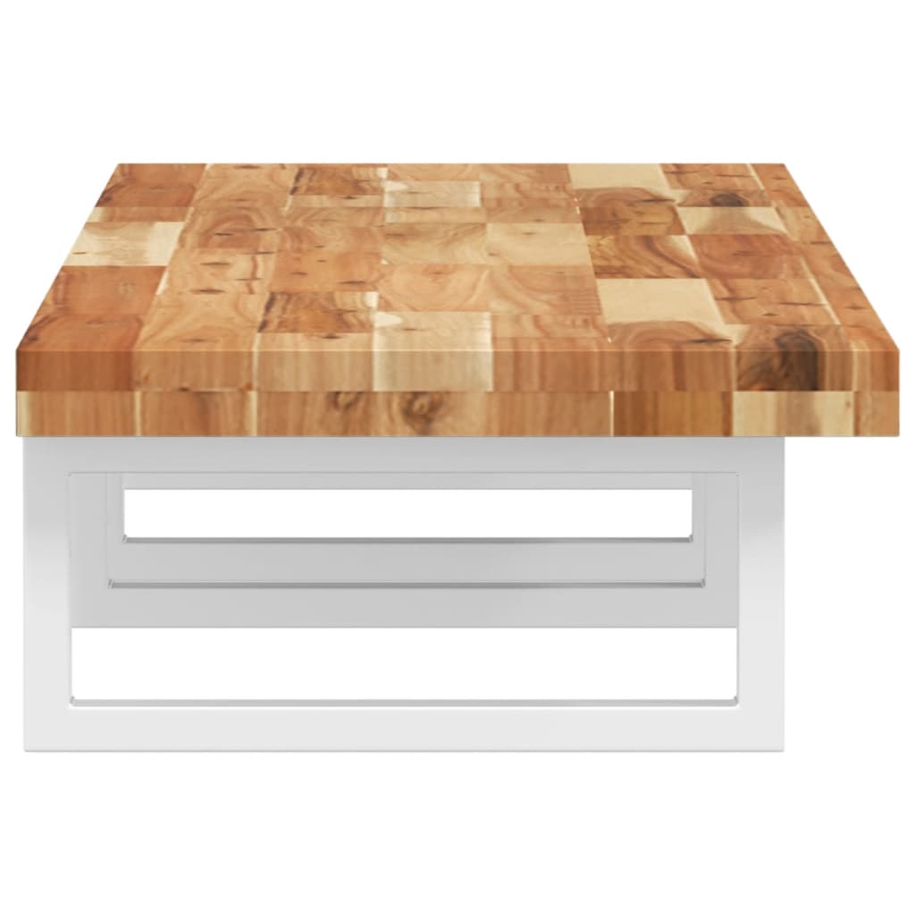 vidaXL Basin Shelf Wall Mounted Steel and Solid Wood Acacia