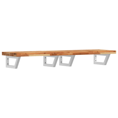 vidaXL Basin Shelf Wall Mounted Steel and Solid Wood Acacia