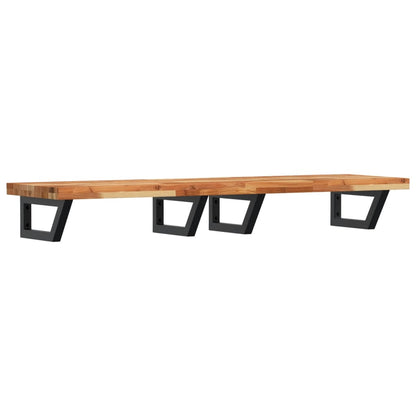 vidaXL Basin Shelf Wall Mounted Steel and Solid Wood Acacia