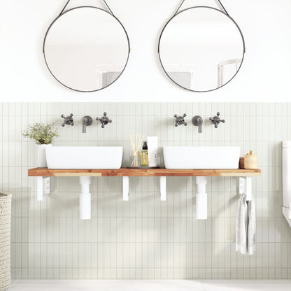vidaXL Basin Shelf Wall Mounted Steel and Solid Wood Acacia