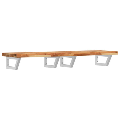 vidaXL Basin Shelf Wall Mounted Steel and Solid Wood Acacia