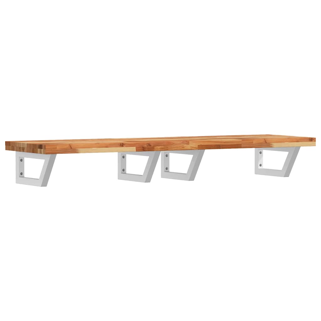 vidaXL Basin Shelf Wall Mounted Steel and Solid Wood Acacia