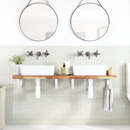 vidaXL Basin Shelf Wall Mounted Steel and Solid Wood Acacia