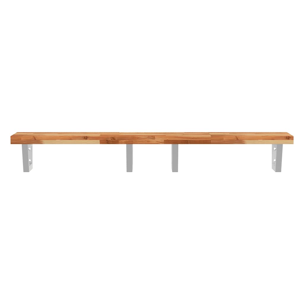vidaXL Basin Shelf Wall Mounted Steel and Solid Wood Acacia