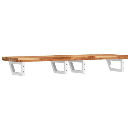 vidaXL Basin Shelf Wall Mounted Steel and Solid Wood Acacia