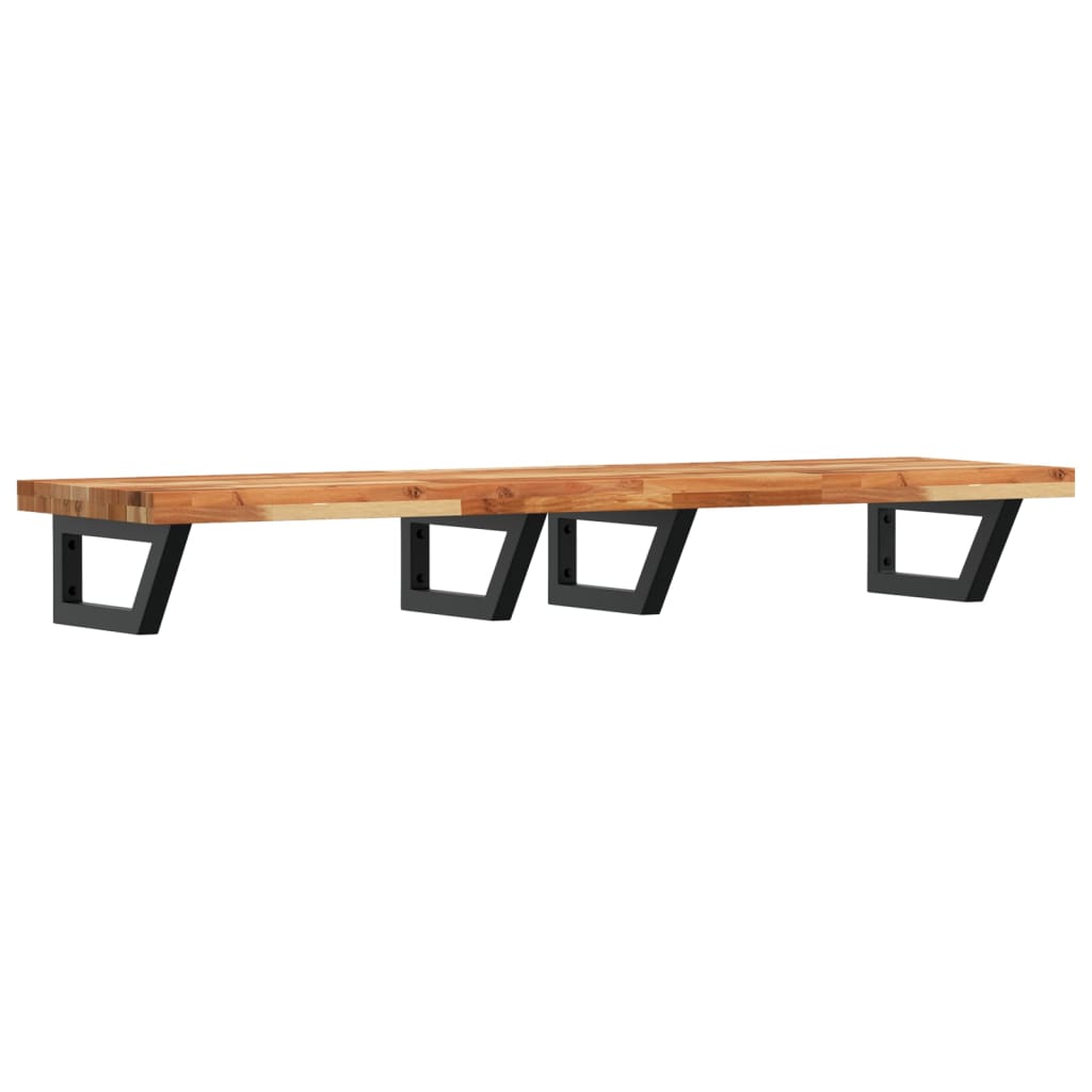 vidaXL Basin Shelf Wall Mounted Steel and Solid Wood Acacia