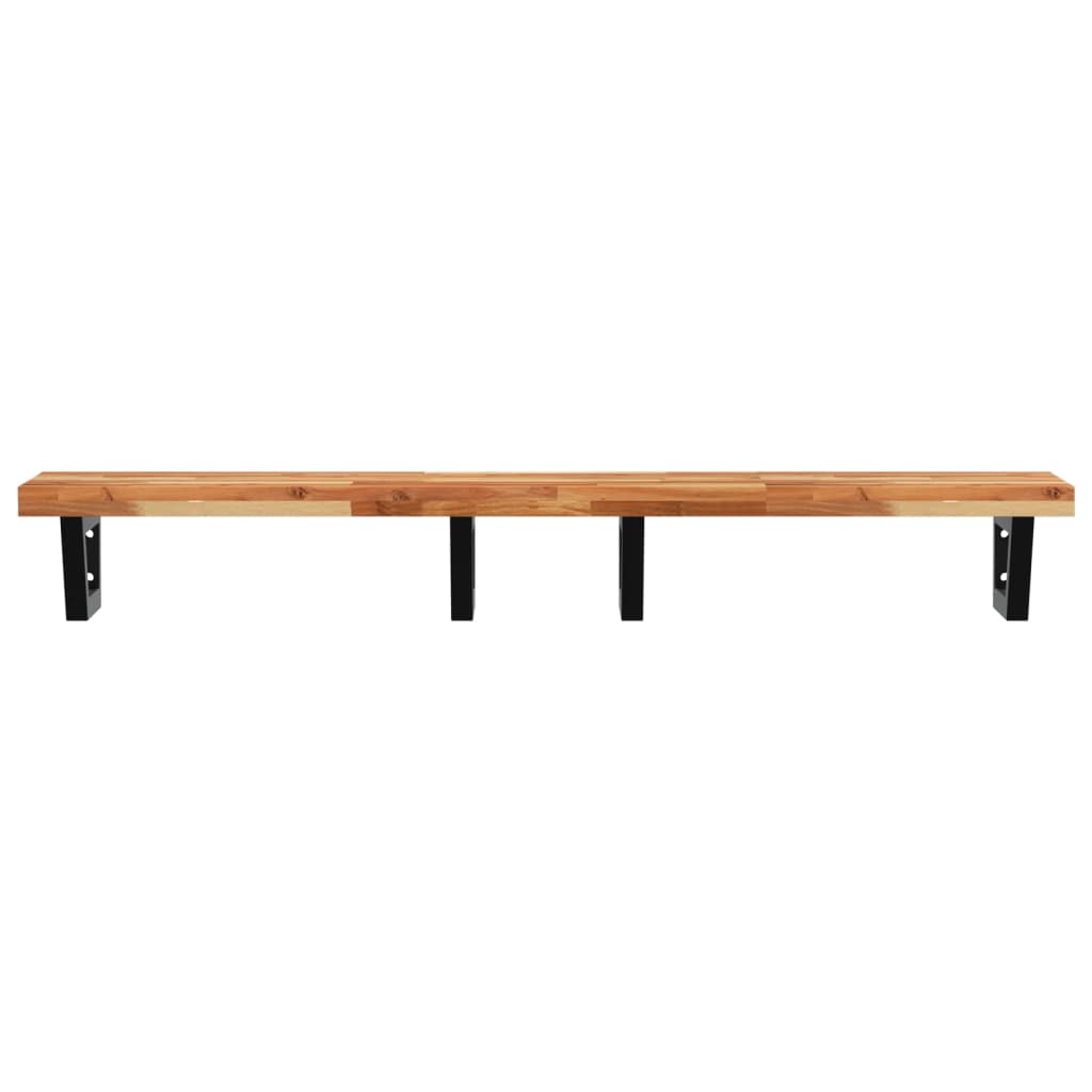 vidaXL Basin Shelf Wall Mounted Steel and Solid Wood Acacia