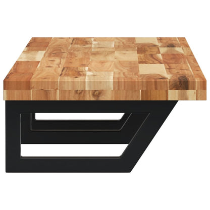 vidaXL Basin Shelf Wall Mounted Steel and Solid Wood Acacia
