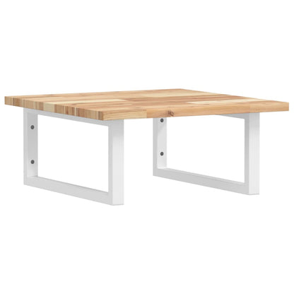 vidaXL Basin Shelf Wall Mounted Steel and Solid Wood Acacia