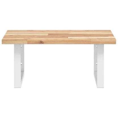 vidaXL Basin Shelf Wall Mounted Steel and Solid Wood Acacia