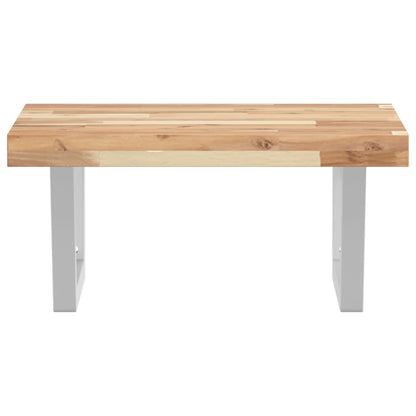 vidaXL Basin Shelf Wall Mounted Steel and Solid Wood Acacia