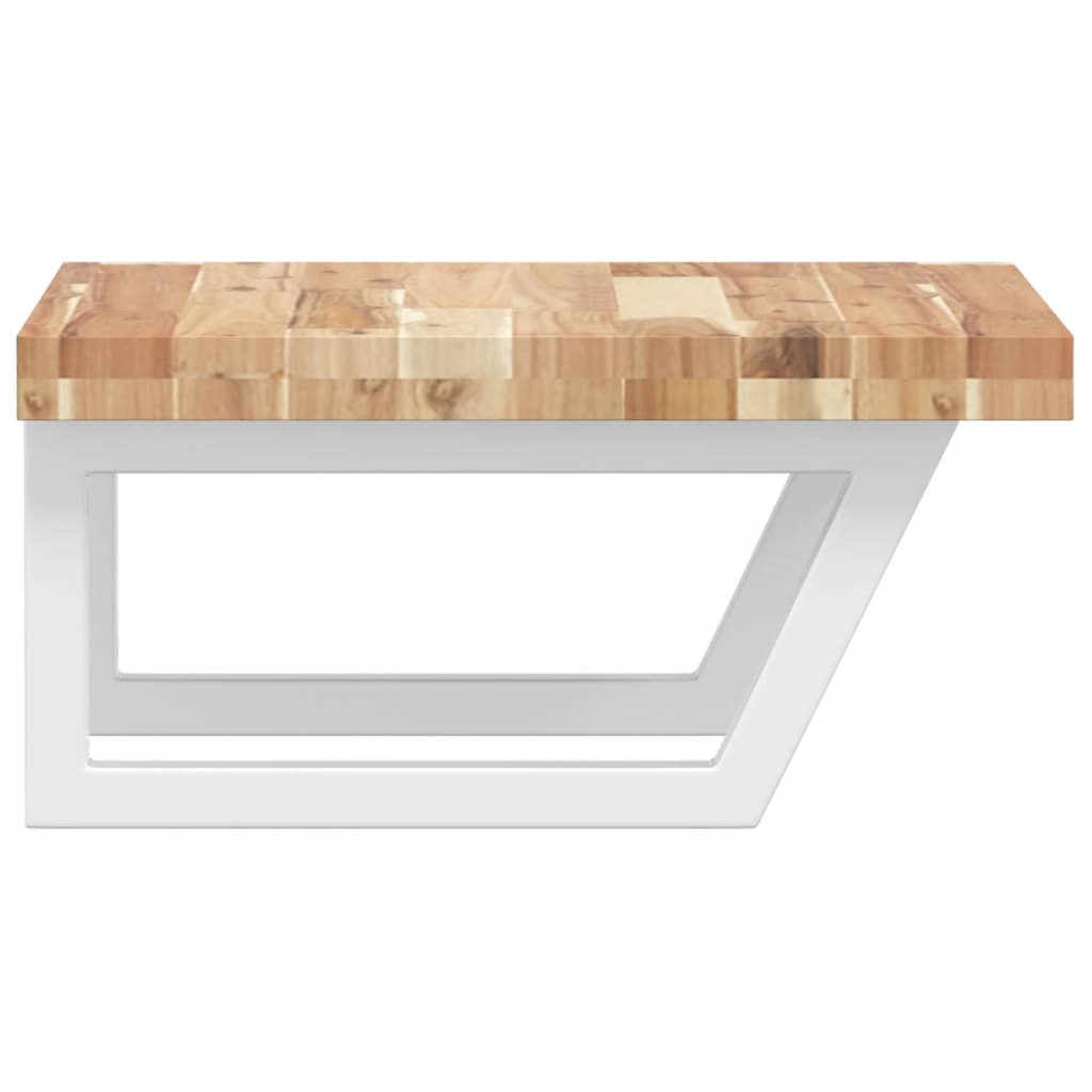 vidaXL Basin Shelf Wall Mounted Steel and Solid Wood Acacia