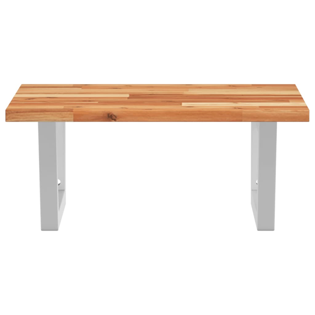 vidaXL Basin Shelf Wall Mounted Steel and Solid Wood Acacia