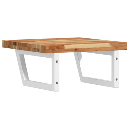vidaXL Basin Shelf Wall Mounted Steel and Solid Wood Acacia