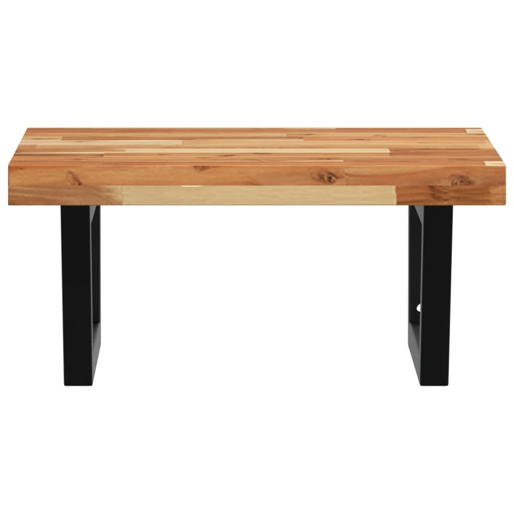 vidaXL Basin Shelf Wall Mounted Steel and Solid Wood Acacia
