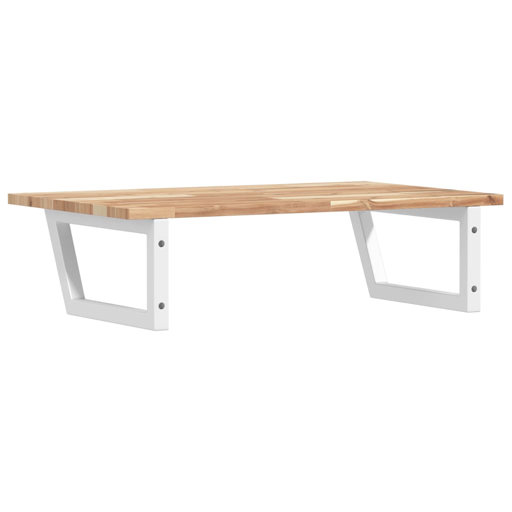 vidaXL Basin Shelf Wall Mounted Steel and Solid Wood Acacia