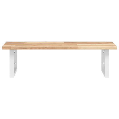 vidaXL Basin Shelf Wall Mounted Steel and Solid Wood Acacia