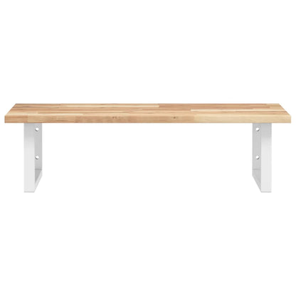 vidaXL Basin Shelf Wall Mounted Steel and Solid Wood Acacia