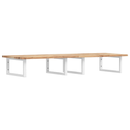 vidaXL Basin Shelf Wall Mounted Steel and Solid Wood Acacia