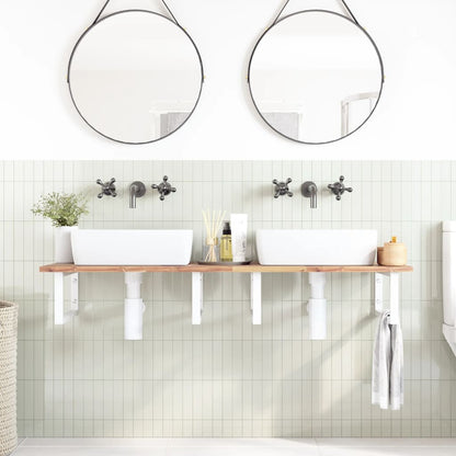 vidaXL Basin Shelf Wall Mounted Steel and Solid Wood Acacia