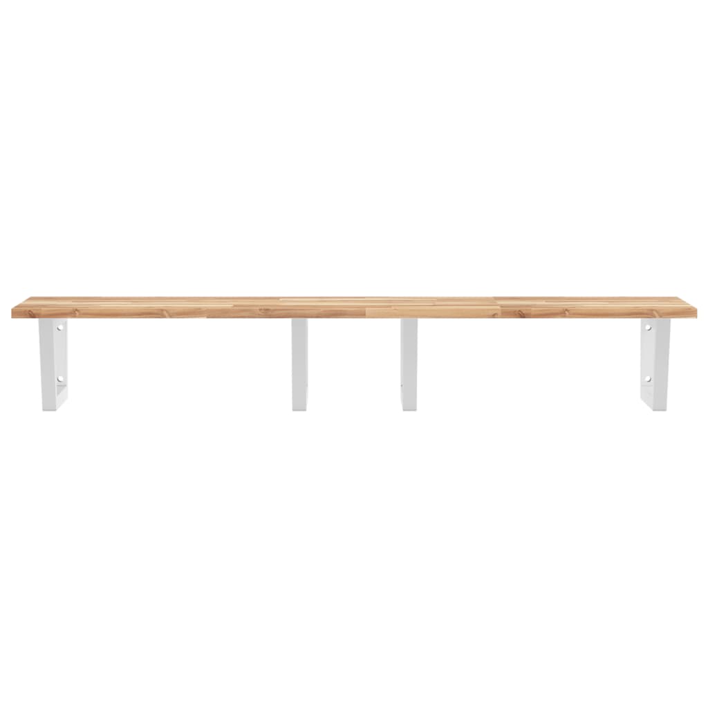 vidaXL Basin Shelf Wall Mounted Steel and Solid Wood Acacia