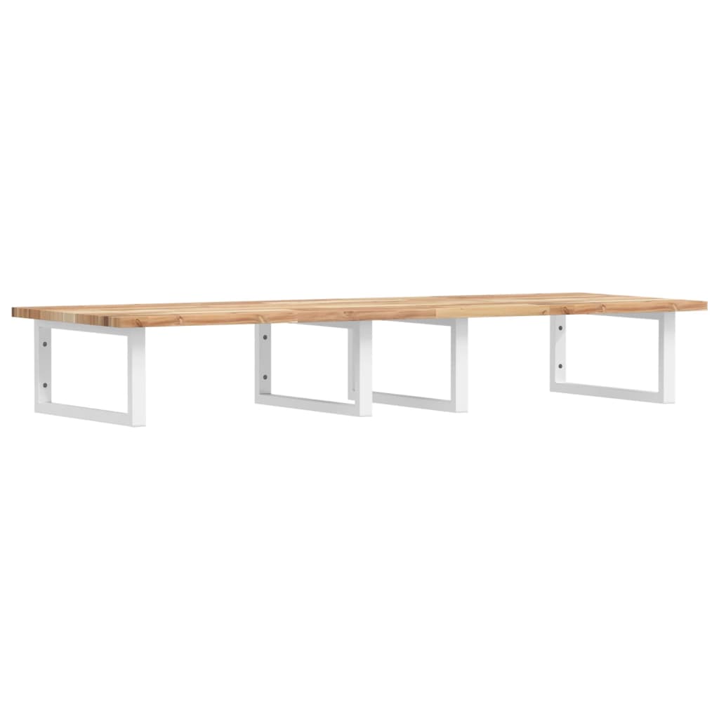 vidaXL Basin Shelf Wall Mounted Steel and Solid Wood Acacia
