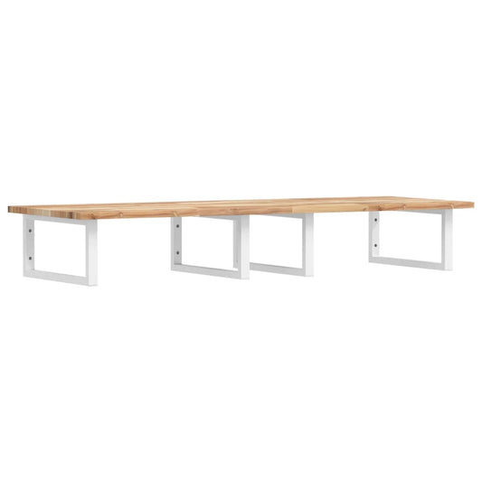 vidaXL Basin Shelf Wall Mounted Steel and Solid Wood Acacia