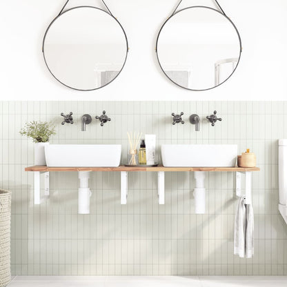 vidaXL Basin Shelf Wall Mounted Steel and Solid Wood Acacia