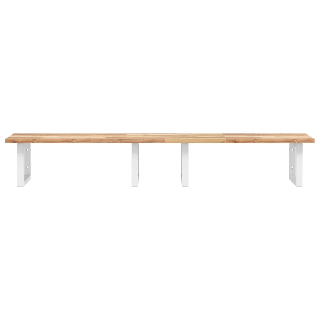 vidaXL Basin Shelf Wall Mounted Steel and Solid Wood Acacia
