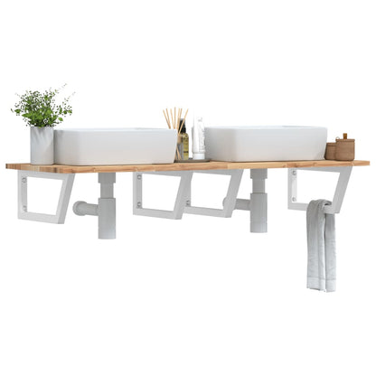vidaXL Basin Shelf Wall Mounted Steel and Solid Wood Acacia