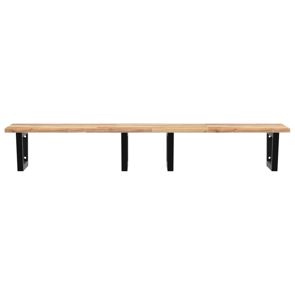vidaXL Basin Shelf Wall Mounted Steel and Solid Wood Acacia