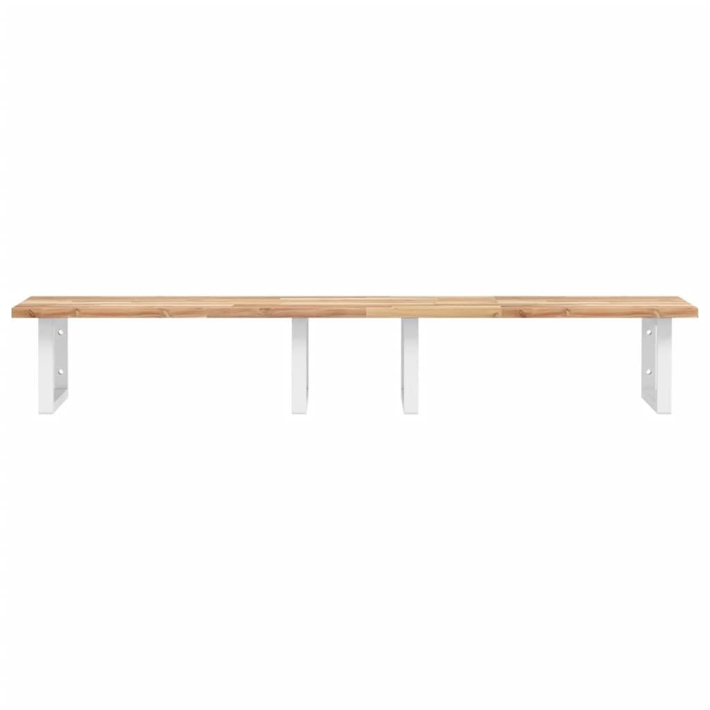vidaXL Basin Shelf Wall Mounted Steel and Solid Wood Acacia