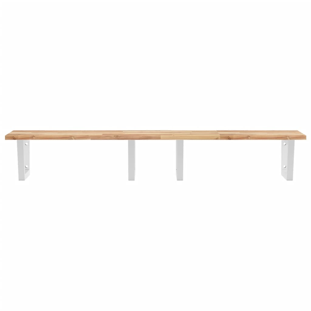 vidaXL Basin Shelf Wall Mounted Steel and Solid Wood Acacia