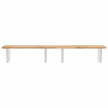 vidaXL Basin Shelf Wall Mounted Steel and Solid Wood Acacia
