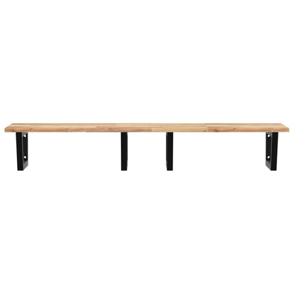 vidaXL Basin Shelf Wall Mounted Steel and Solid Wood Acacia