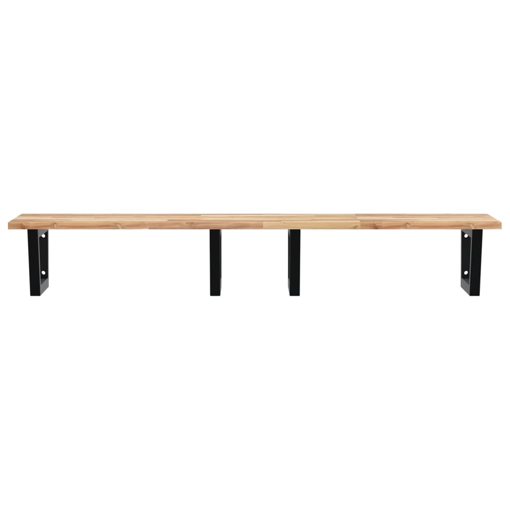 vidaXL Basin Shelf Wall Mounted Steel and Solid Wood Acacia