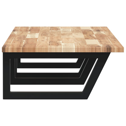 vidaXL Basin Shelf Wall Mounted Steel and Solid Wood Acacia