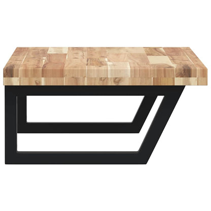 vidaXL Basin Shelf Wall Mounted Steel and Solid Wood Acacia