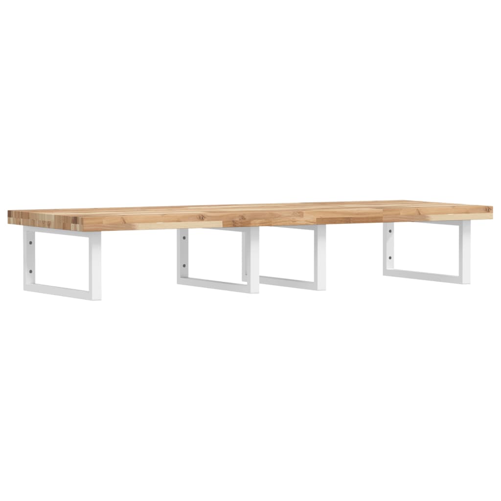 vidaXL Basin Shelf Wall Mounted Steel and Solid Wood Acacia