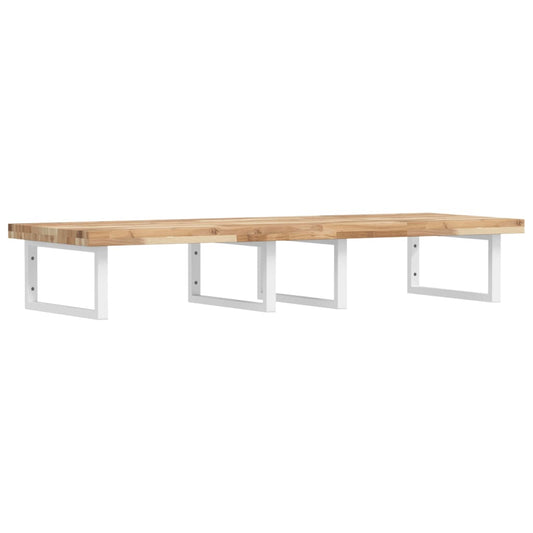 vidaXL Basin Shelf Wall Mounted Steel and Solid Wood Acacia