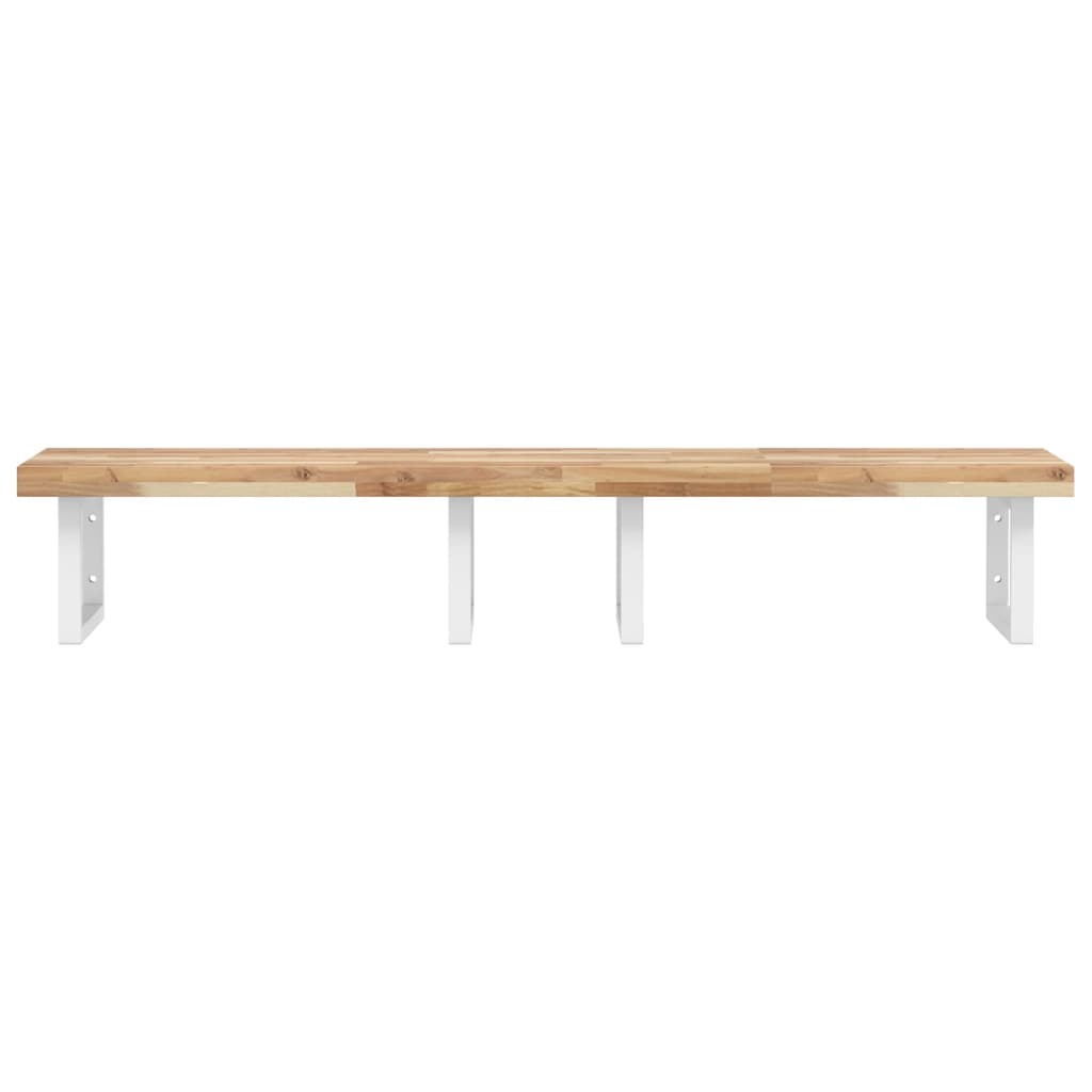 vidaXL Basin Shelf Wall Mounted Steel and Solid Wood Acacia