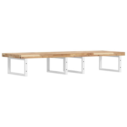 vidaXL Basin Shelf Wall Mounted Steel and Solid Wood Acacia