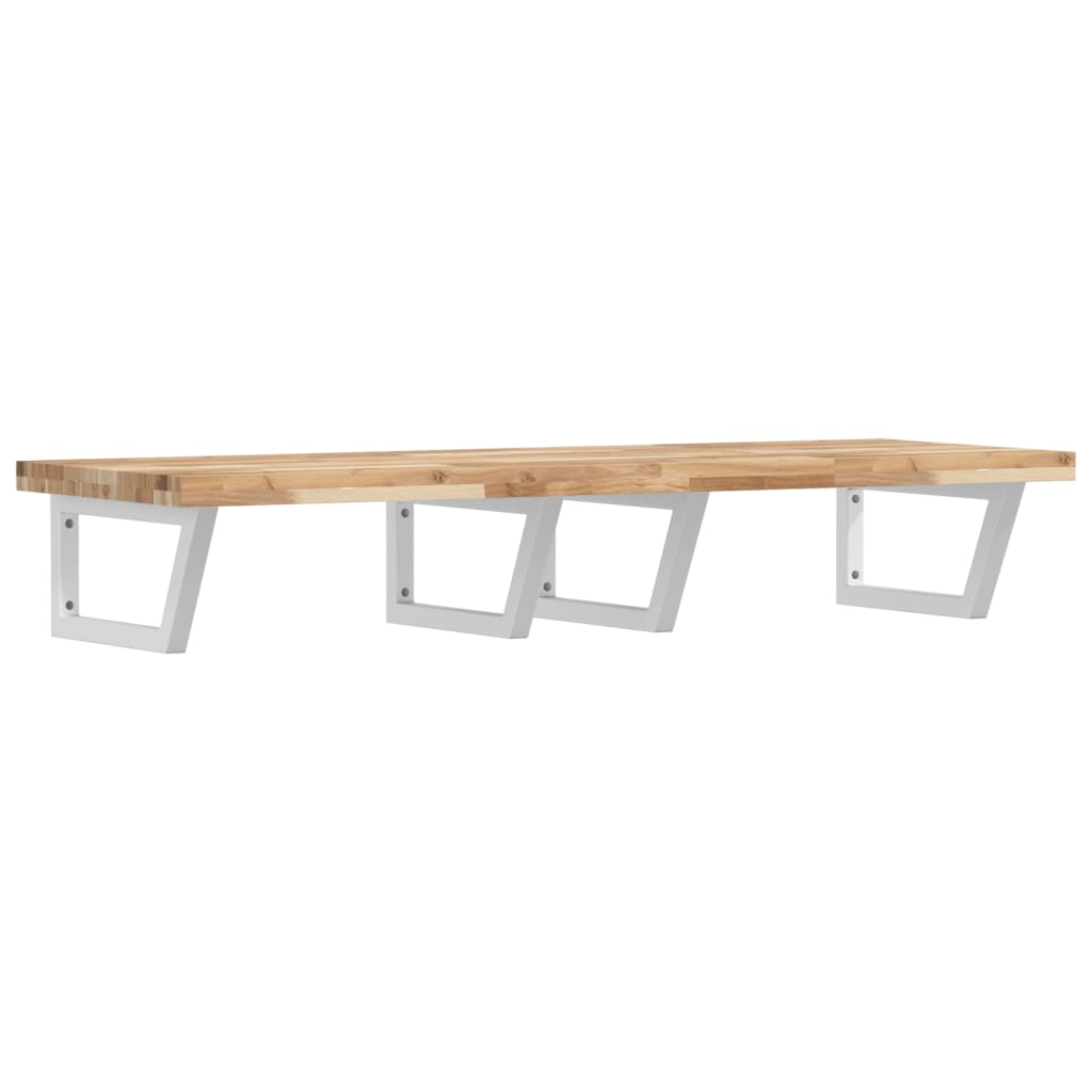 vidaXL Basin Shelf Wall Mounted Steel and Solid Wood Acacia