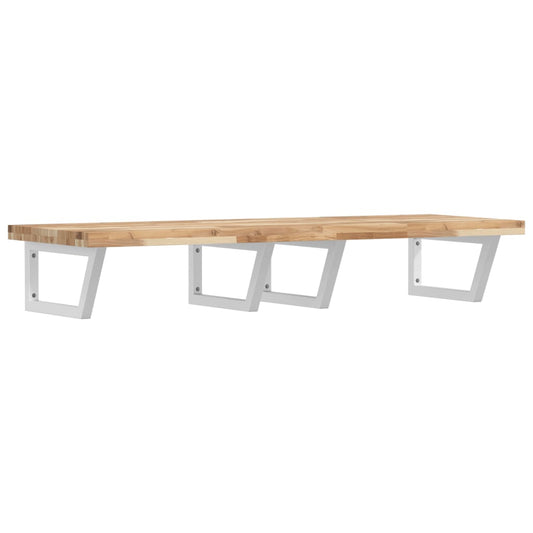 vidaXL Basin Shelf Wall Mounted Steel and Solid Wood Acacia