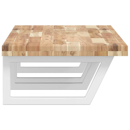 vidaXL Basin Shelf Wall Mounted Steel and Solid Wood Acacia