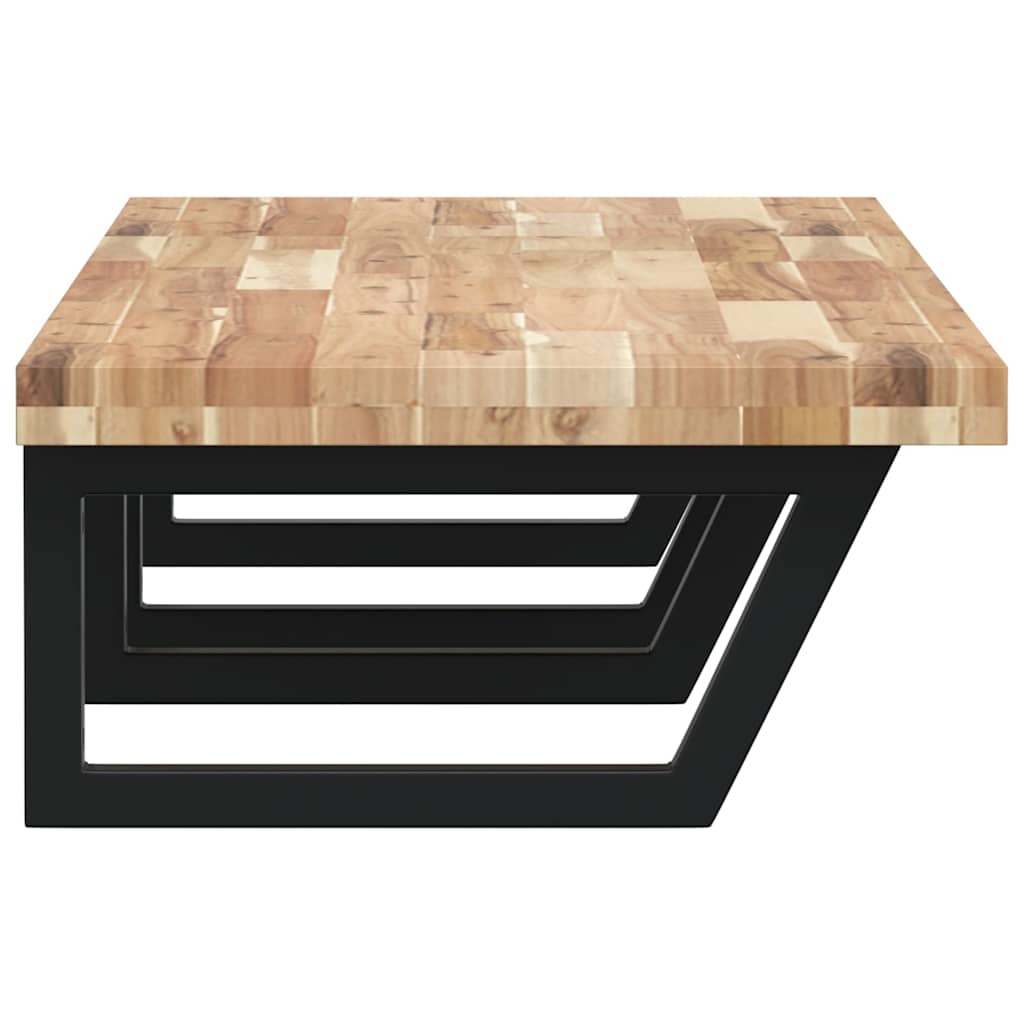 vidaXL Basin Shelf Wall Mounted Steel and Solid Wood Acacia