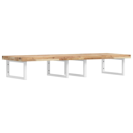 vidaXL Basin Shelf Wall Mounted Steel and Solid Wood Acacia