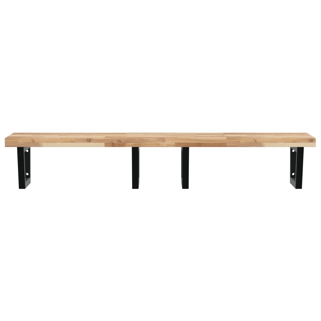 vidaXL Basin Shelf Wall Mounted Steel and Solid Wood Acacia
