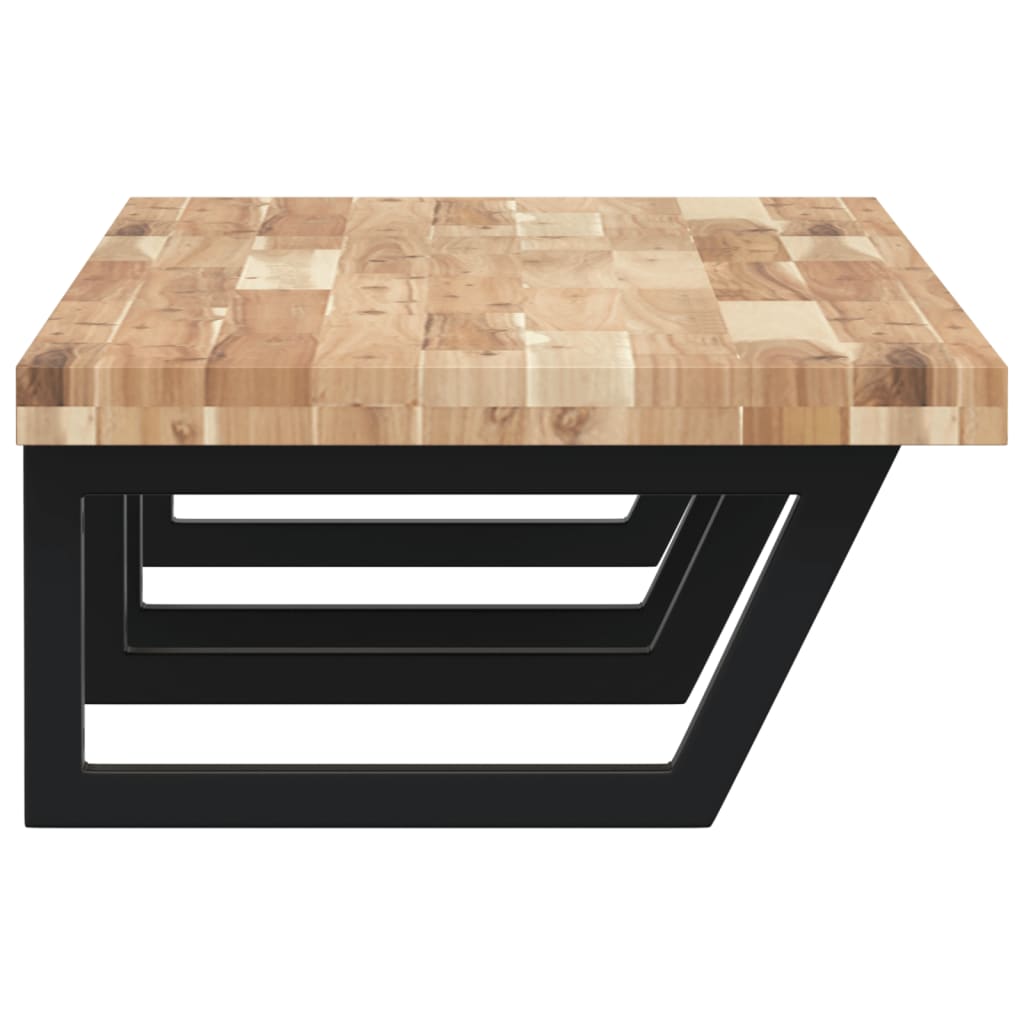 vidaXL Basin Shelf Wall Mounted Steel and Solid Wood Acacia